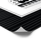 Moderne patronen voor zwarte en witte muziekinstru poster (Hoek)