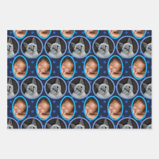 Moderne patroon donkerblauw elke willekeurige gebe inpakpapier vel (Voorkant 3)