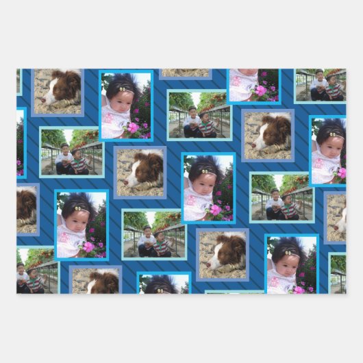 Moderne patroon donkerblauw elke willekeurige gebe inpakpapier vel (Voorkant 2)