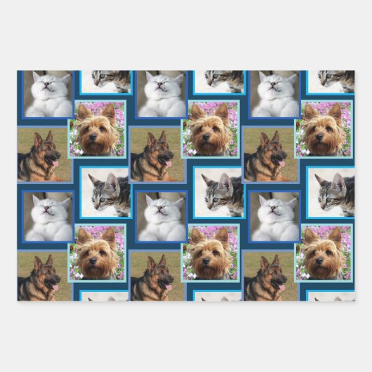 Moderne patroon donkerblauw elke willekeurige gebe inpakpapier vel (Voorkant)