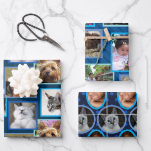 Moderne patroon donkerblauw elke willekeurige gebe inpakpapier vel