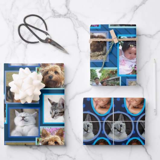 Moderne patroon donkerblauw elke willekeurige gebe inpakpapier vel (Voorkant)