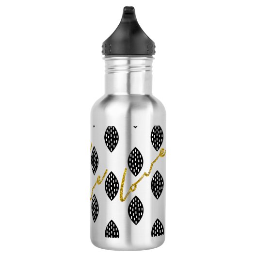 Moderne patroon gouden liefde elegant script waterfles (Rechts)