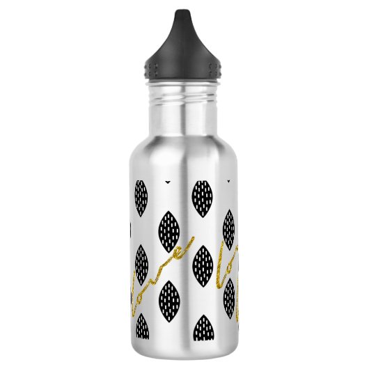 Moderne patroon gouden liefde elegant script waterfles (Links)