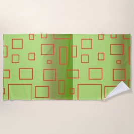 Moderne Patroon Groen Geometrisch Ontwerp Strandla Strandlaken