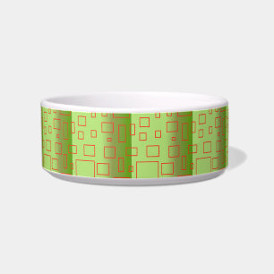 Moderne Patroon Groene Geometrische Keramische Pet Voerbakje