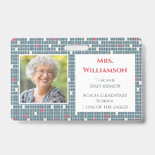 Moderne patroon leraar docent personeel foto ID Badge