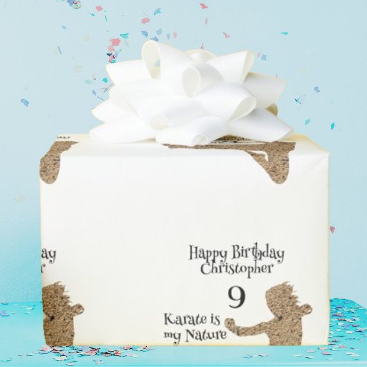 Moderne Patroon Martial Arts Karate Kids Verjaarda Cadeaupapier