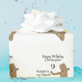 Moderne Patroon Martial Arts Karate Kids Verjaarda Cadeaupapier