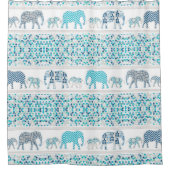 Moderne Patroon Olifanten geometrische driehoek bl Douchegordijn (Voorkant)