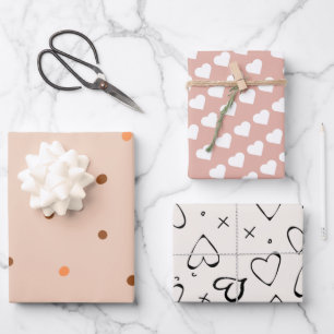 Moderne patroon schattige roze stippen 21e verjaar inpakpapier vel