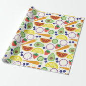 Moderne patroon voor groenten en fruit cadeaupapier (Uitgerold)