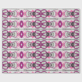 Moderne Patroonroze witte Paars ontkoppeling Cadeaupapier (Vlak)