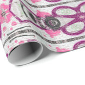 Moderne Patroonroze witte Paars ontkoppeling Cadeaupapier (Rol Hoek)