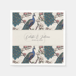 Moderne Pauw Ivoor Chinoiserie Servet