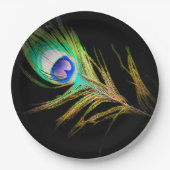 Moderne pauw papieren bordje (Voorkant)