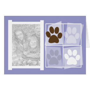 Moderne Pauw Print Dog-fotokaarten