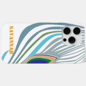 Moderne pauwenveer gepersonaliseerde damast telefo Case-Mate iPhone case (Achterkant (horizontaal))