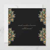 Moderne pauwenveren cocktail party kaart (Achterkant)