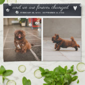 Moderne Paw Drukt persoonlijke foto van voetgedenk Theedoek (Gevouwen)