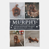 Moderne Paw Drukt persoonlijke foto van voetgedenk Theedoek (Verticaal)