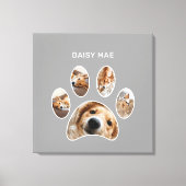 Moderne Paw Print Custom Pet Name Photo Collage (Voorkant)