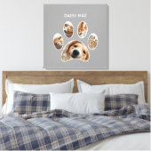 Moderne Paw Print Custom Pet Name Photo Collage (Insitu (Slaapkamer))