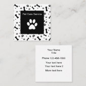 Moderne Paw Print Pet Service Vierkante Visitekaartje (Voorkant / Achterkant)