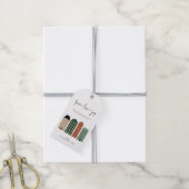 Moderne Peace Love & Joy-kerststad Cadeaulabel (Met Touw)