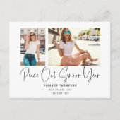 Moderne Peace Out 2 Foto Script 2022 Afstuderen en Aankondigingskaart (Voorkant)