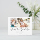 Moderne Peace Out 2 Foto Script 2022 Afstuderen en Aankondigingskaart (Staand voorkant)