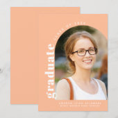 Moderne Peach Arch Foto 2024 Afstuderen Aankondiging (Voorkant / Achterkant)