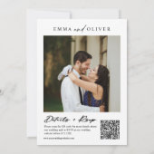 Moderne Peach Boho trouwfoto QR-code RSVP Kaart (Achterkant)