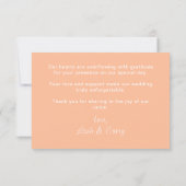 Moderne Peach foto bruiloft dank u kaart (Achterkant)