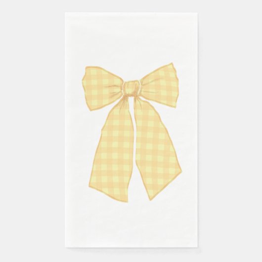 Moderne  Peach Gingham Romantische Coquette Bow Servet (Voorkant)