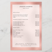 Moderne Peach Glow Salon Prijslijst Flyer (Voorkant)