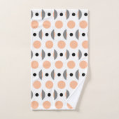 Moderne Peach Grey Circle Dot Bad Handdoek (Handdoek)