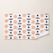 Moderne Peach Grey Circle Dot Bad Handdoek (Handdoek)