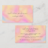 Moderne Peach Holografische Regenboog Make-up Arti Visitekaartje (Voorkant / Achterkant)