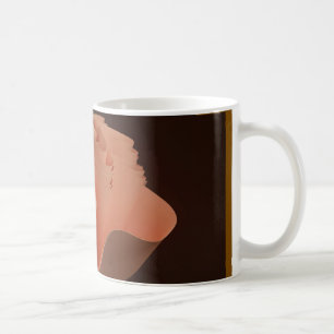 "Moderne Peach Ruffle Abstracte kunst Mok" Koffiemok