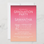 Moderne Peach Summer Gradient Graduation Party Kaart (Voorkant)