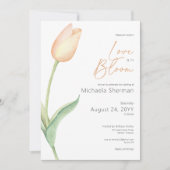 Moderne Peach Tulip Love in Bloom Shower Kaart (Voorkant)