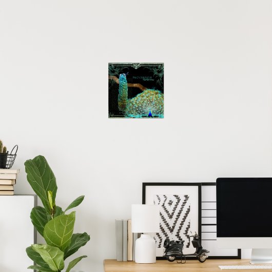 Moderne  Peacock Elegant Wall Art Poster (Thuiskantoor)