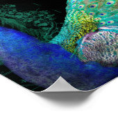 Moderne Peacock Elegant Wall Art Uitzicht Poster (Hoek)