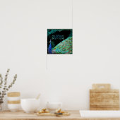 Moderne Peacock Elegant Wall Art Uitzicht Poster (Keuken)