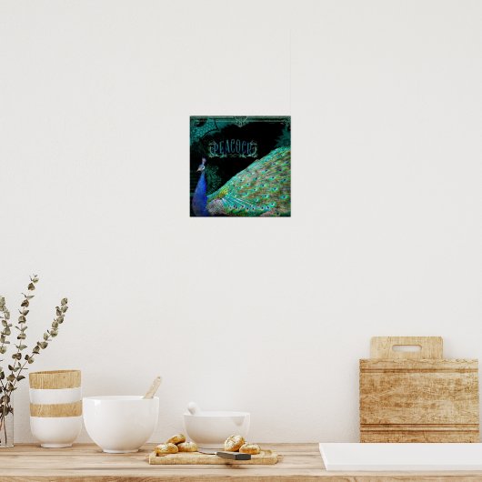 Moderne Peacock Elegant Wall Art Uitzicht Poster (Keuken)