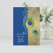 Moderne Peacock Feather DIY persoonlijke plaatskaa Kaart (Staand voorkant)