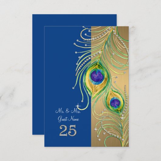 Moderne Peacock Feather DIY persoonlijke plaatskaa Kaart (Voorkant / Achterkant)