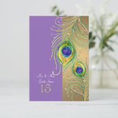 Moderne Peacock Feather DIY persoonlijke plaatskaa Kaart (Staand voorkant)