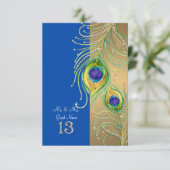 Moderne Peacock Feather DIY persoonlijke plaatskaa Kaart (Staand voorkant)